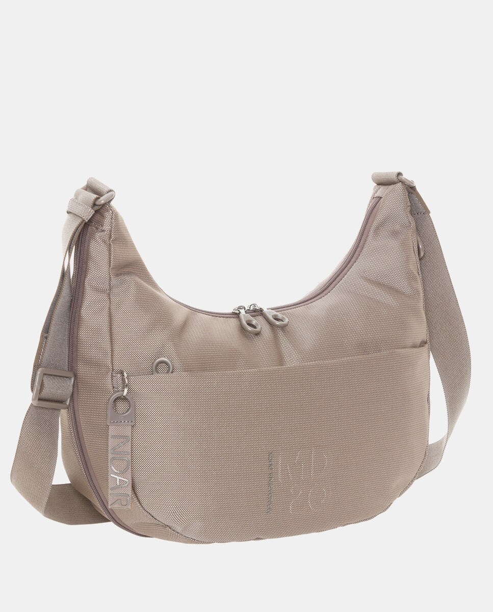 Mala Hobo com Fecho de Correr - Castanho Claro Castanho-claro-3