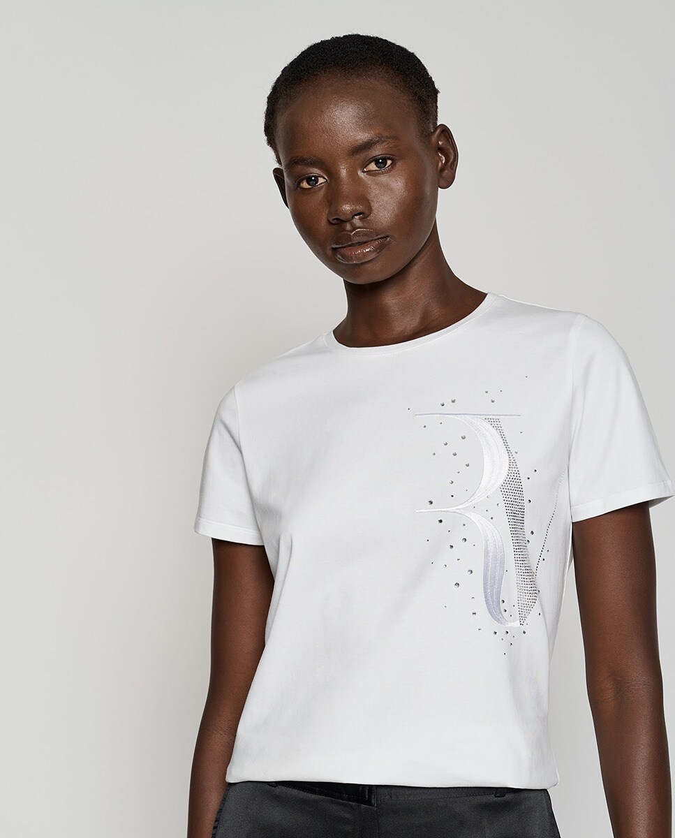 Tshirt avec RV brodé et strass