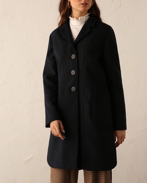 Imagen 0 de Abrigo de paño de mujer con aberturas laterales