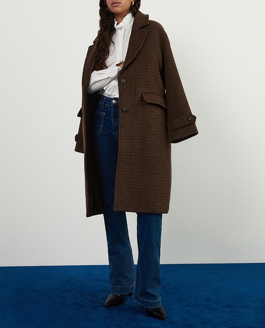 Imagen 0 de Abrigo largo de mujer una fila