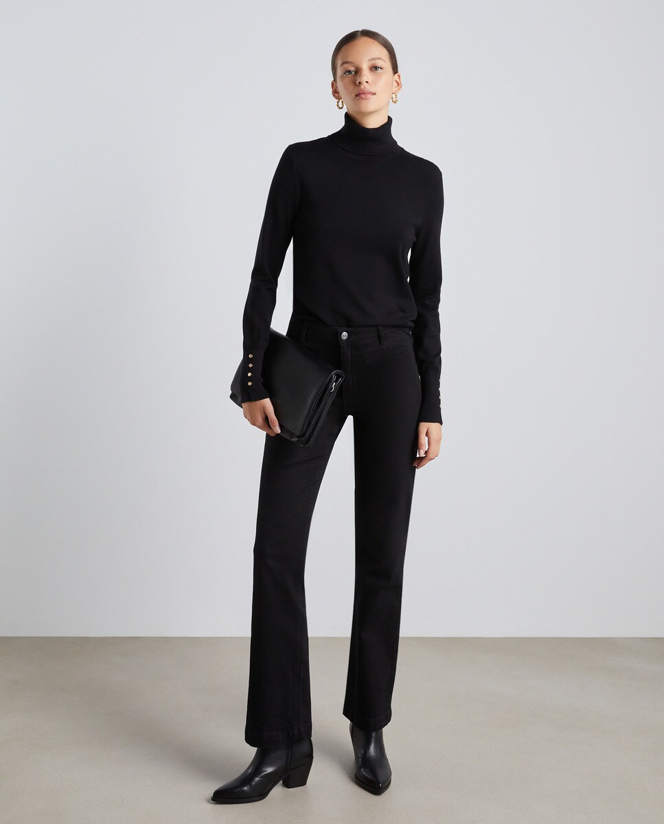 Pull fin à col roulé