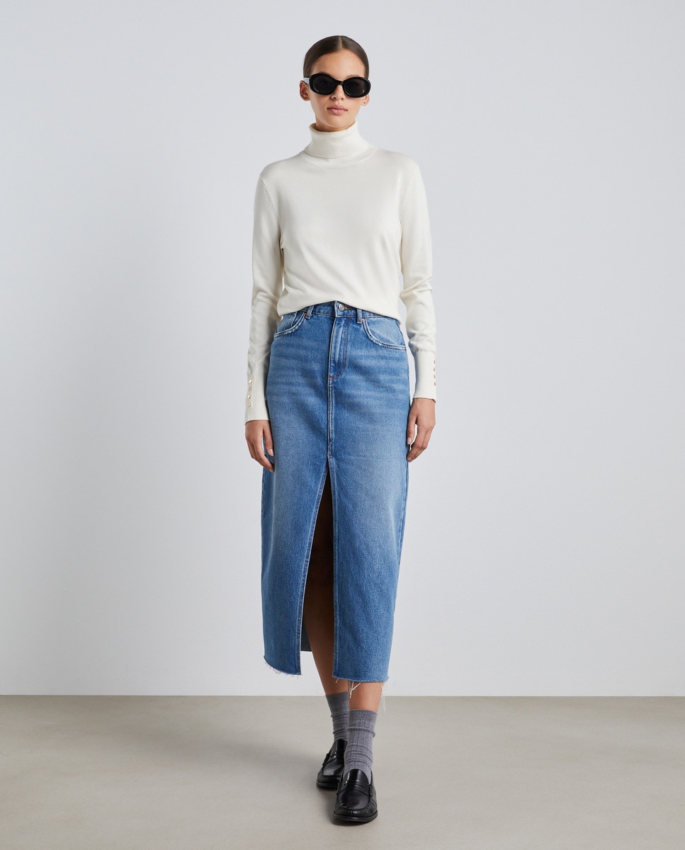 Pull fin à col roulé