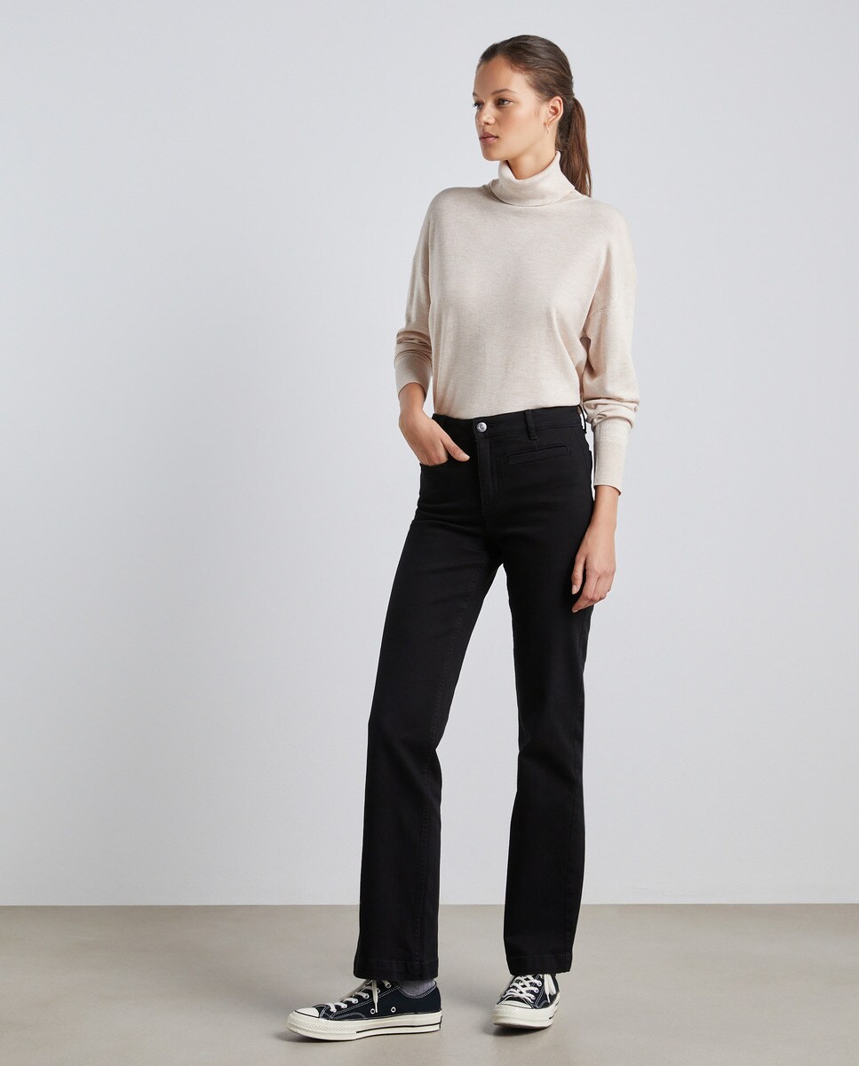 Pull col roulé décontracté