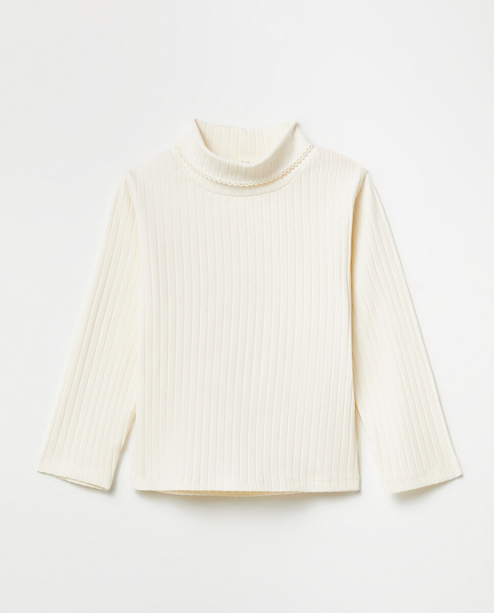 Tshirt col roulé côtelé