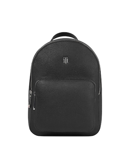 Imagen 0 de Mochila en negro con logotipo metálico