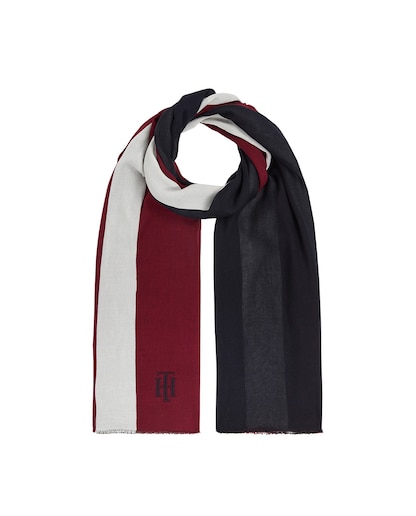 Imagen 0 de Maxi bufanda a rayas con logo TH estampado