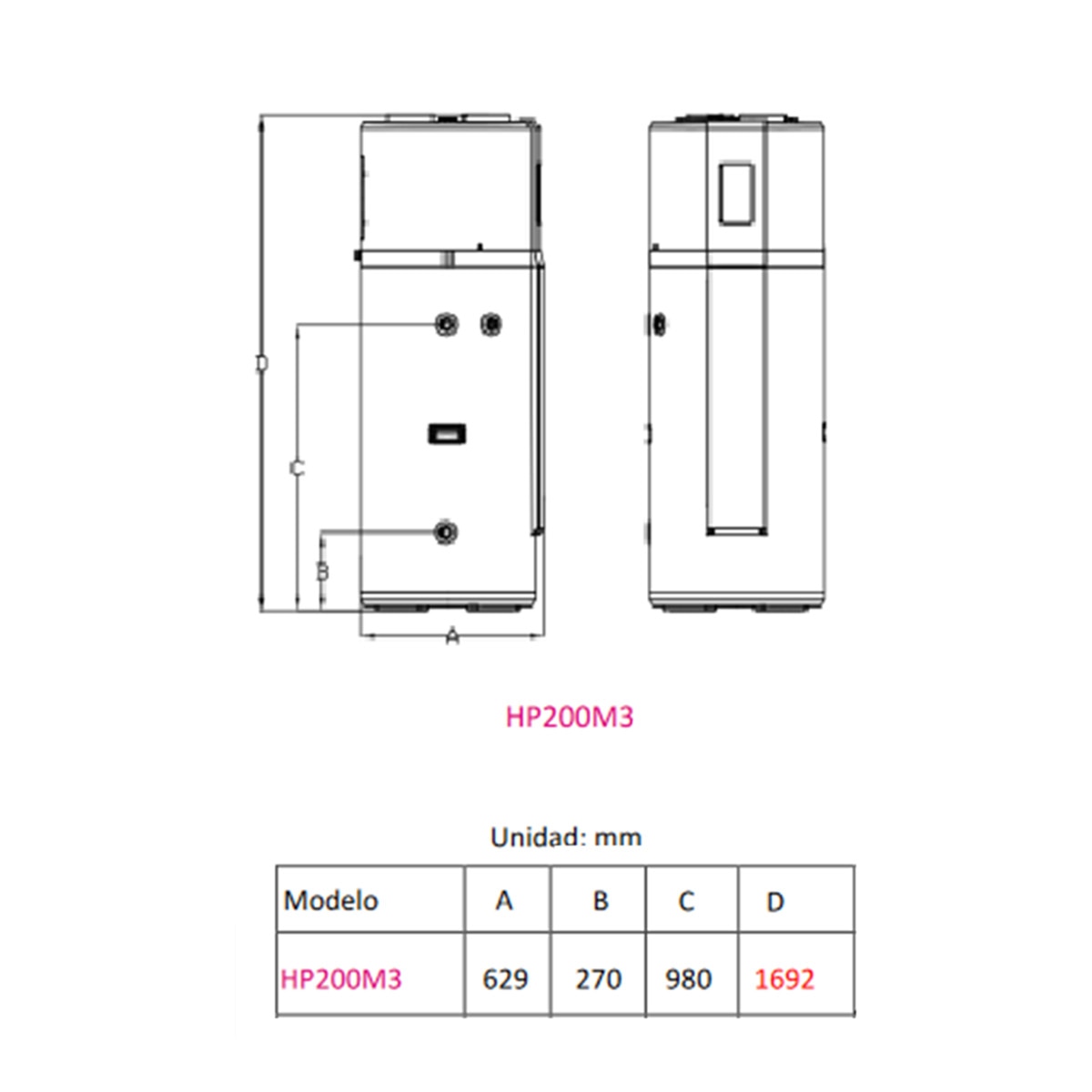 Aerotermo monobloc Haier con bomba de calor, 200 litros - HP200M3 Blanco-2