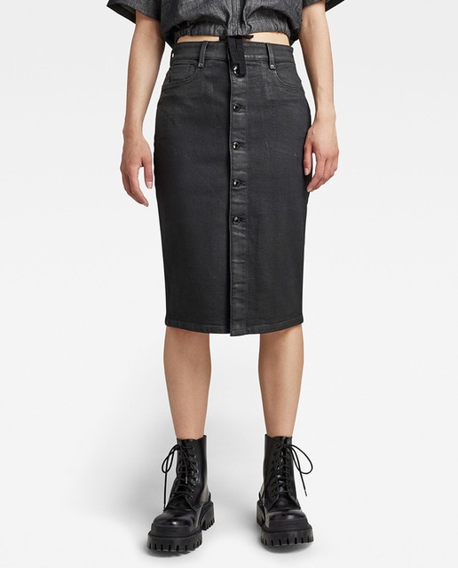 Imagen 0 de Falda Noxer Button, con largo a media pierna y corte recto y ajustado