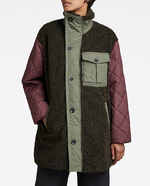 Imagen 0 de Chaqueta de mujer Teddy Mix, con bolsillos en el pecho y la cintura