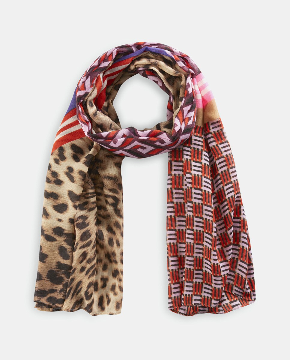 Foulard à imprimé léopard