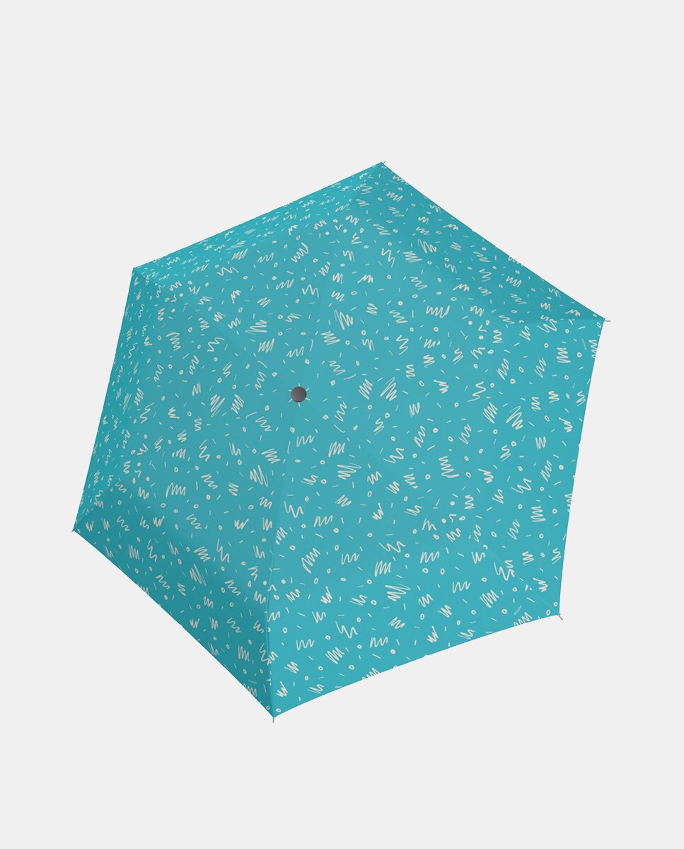 Parapluie ultra léger turquoise à miniimprimés