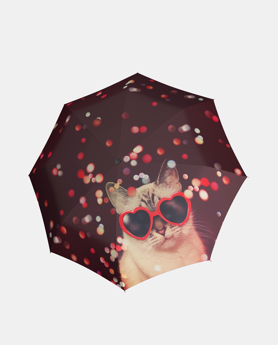 Parapluie pliant ouure et fermeture original Art Lovely Cat
