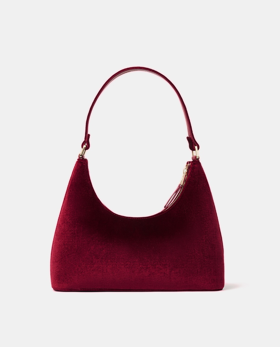 Mala Hobo Média Vega com Lantejoulas - Preto Fúcsia-3