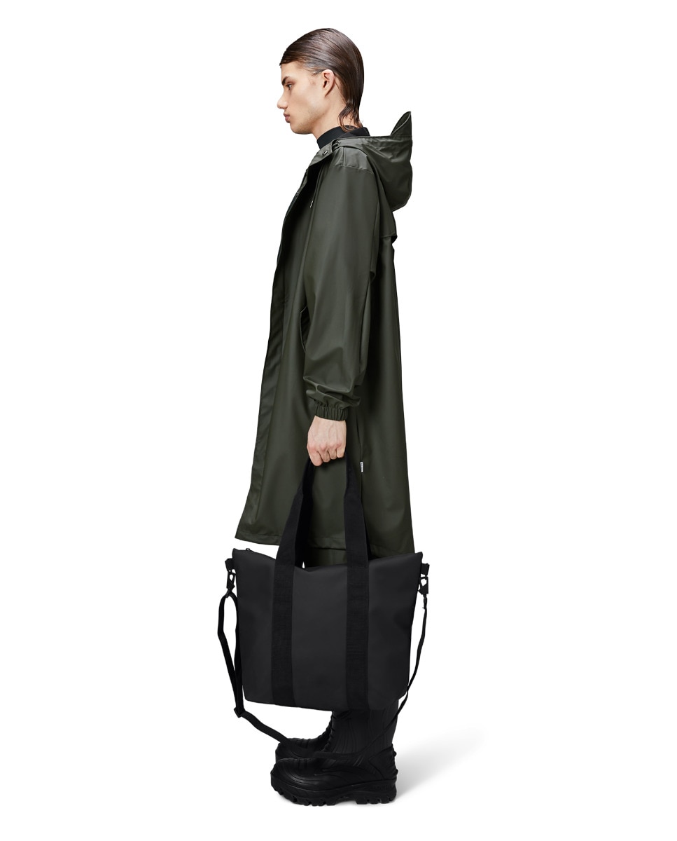 Mala Tipo Tote Mini Resistente à Água com Alça de Tiracolo Amovível - Preto Preto mate-3