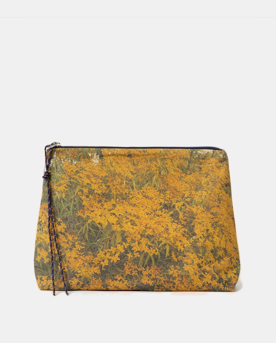 Grand sac pouch Mimosas zippé à imprimé