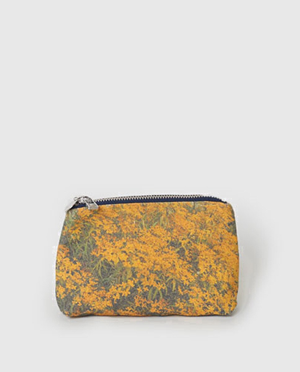 Portemonnaie Mimosas zippé à imprimé