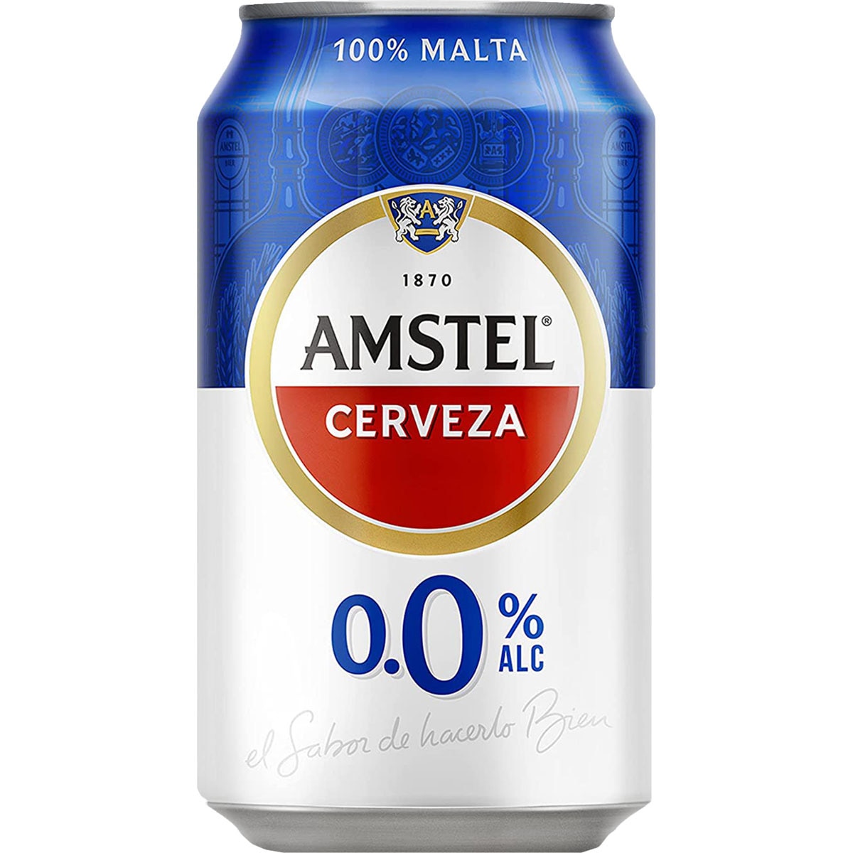 cerveza rubia sin alcohol lata 33 cl