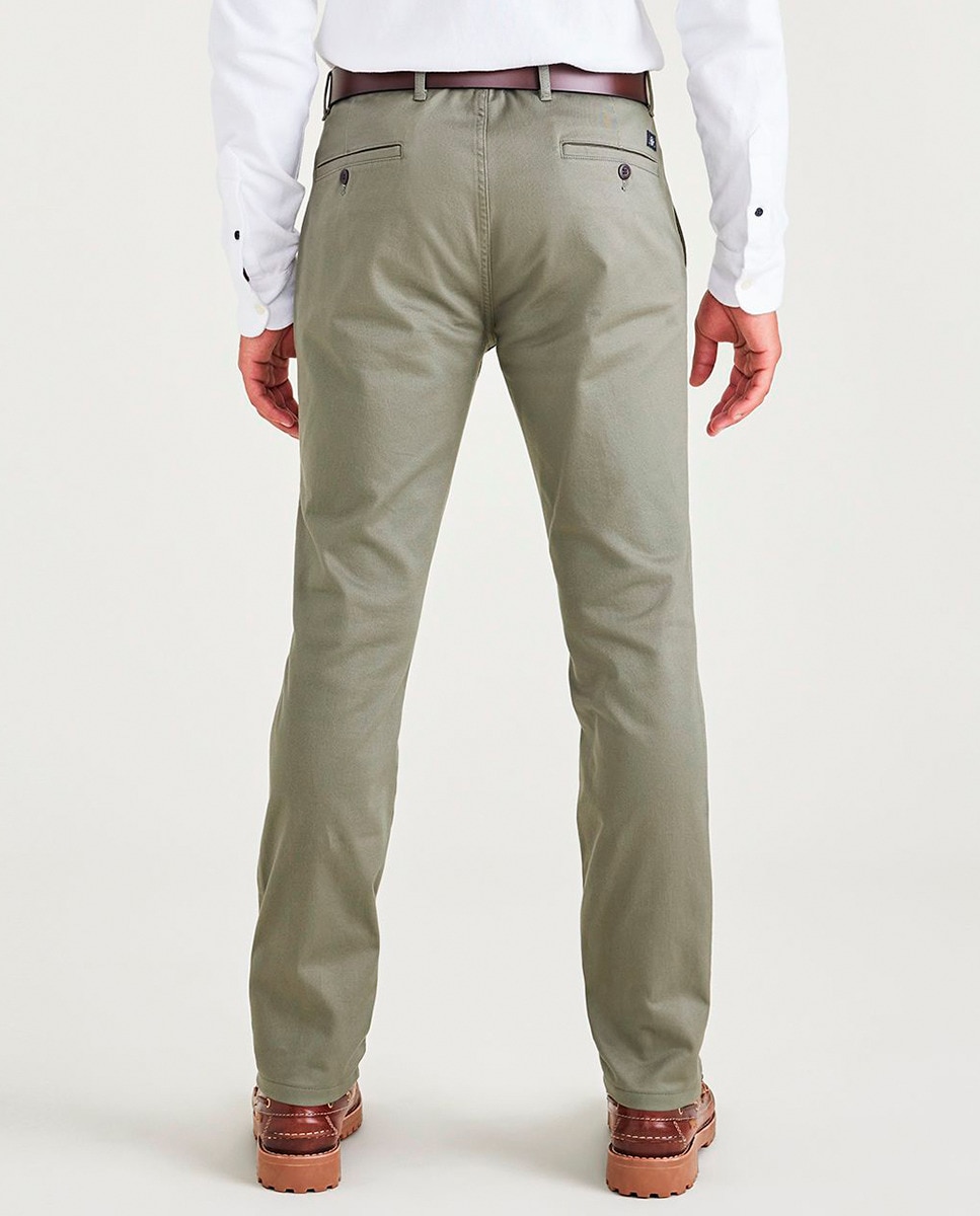 Calças Chino Skinny Verde-militar-3