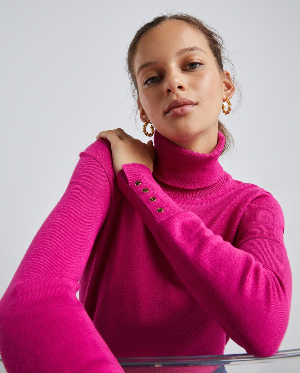 Pull fin à col roulé