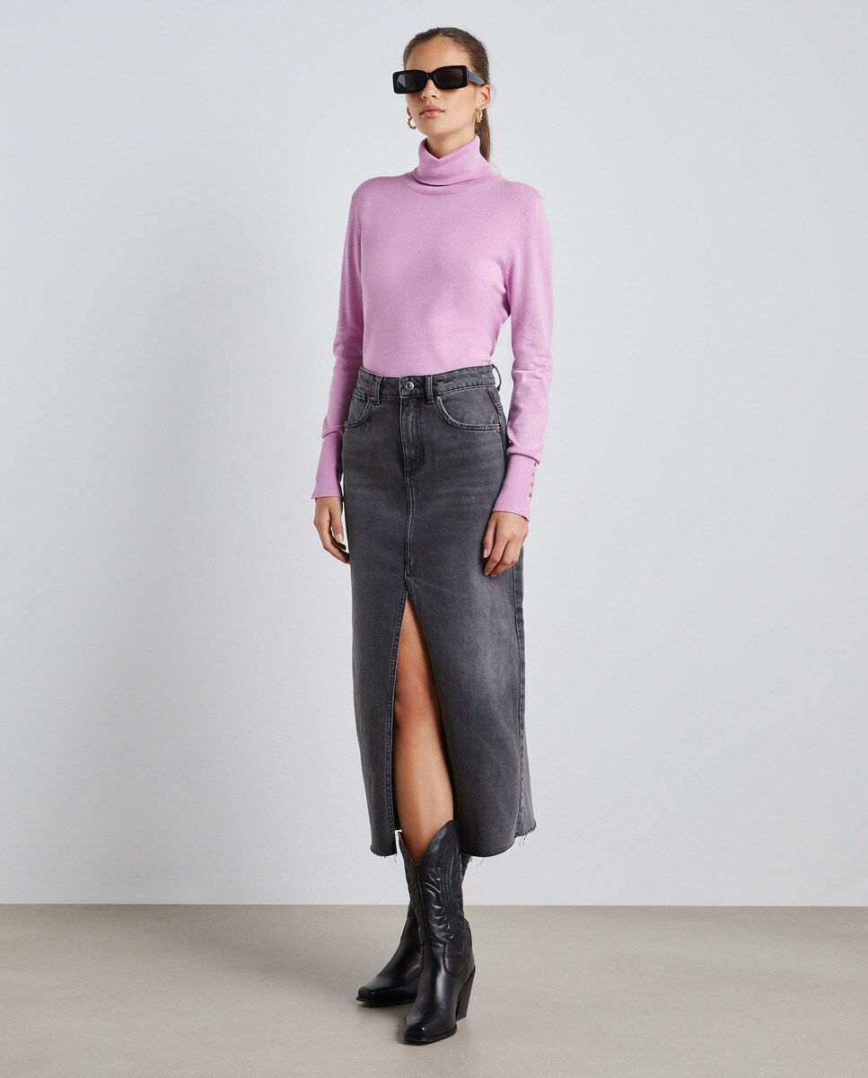 Pull fin à col roulé