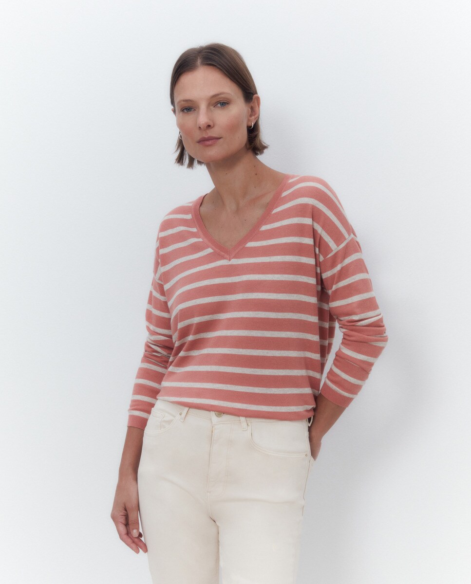 Pull col en V oversize