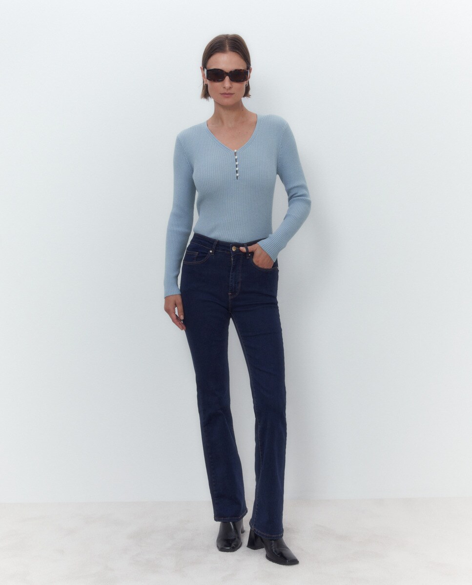 Pull en maille à col en V