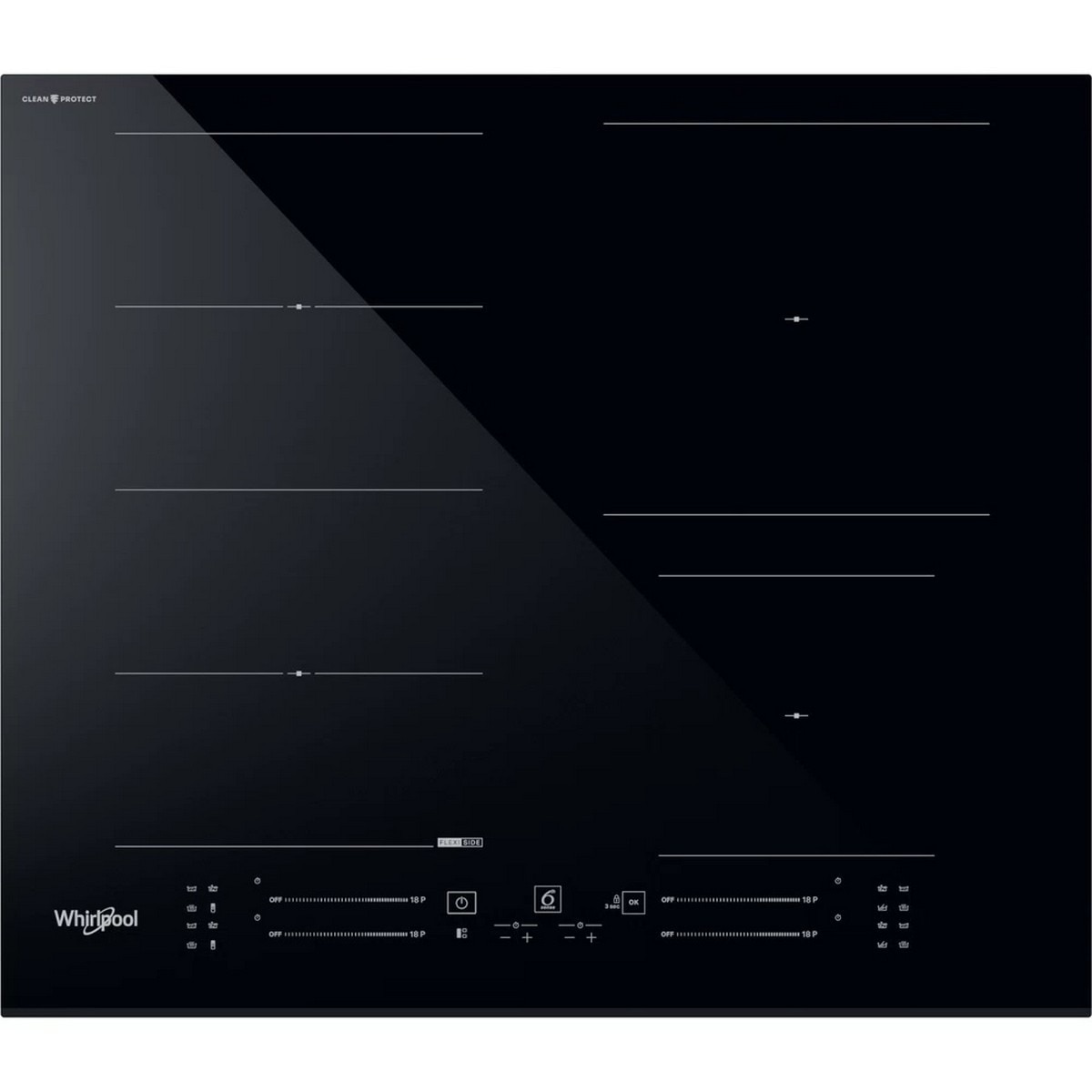 Imagem 0 de Placa de Indução e Vitrocerâmica Encastrável Whirlpool WF S5060 CPBF FlexiCook de 4 Zonas e de 59 cm - Preto