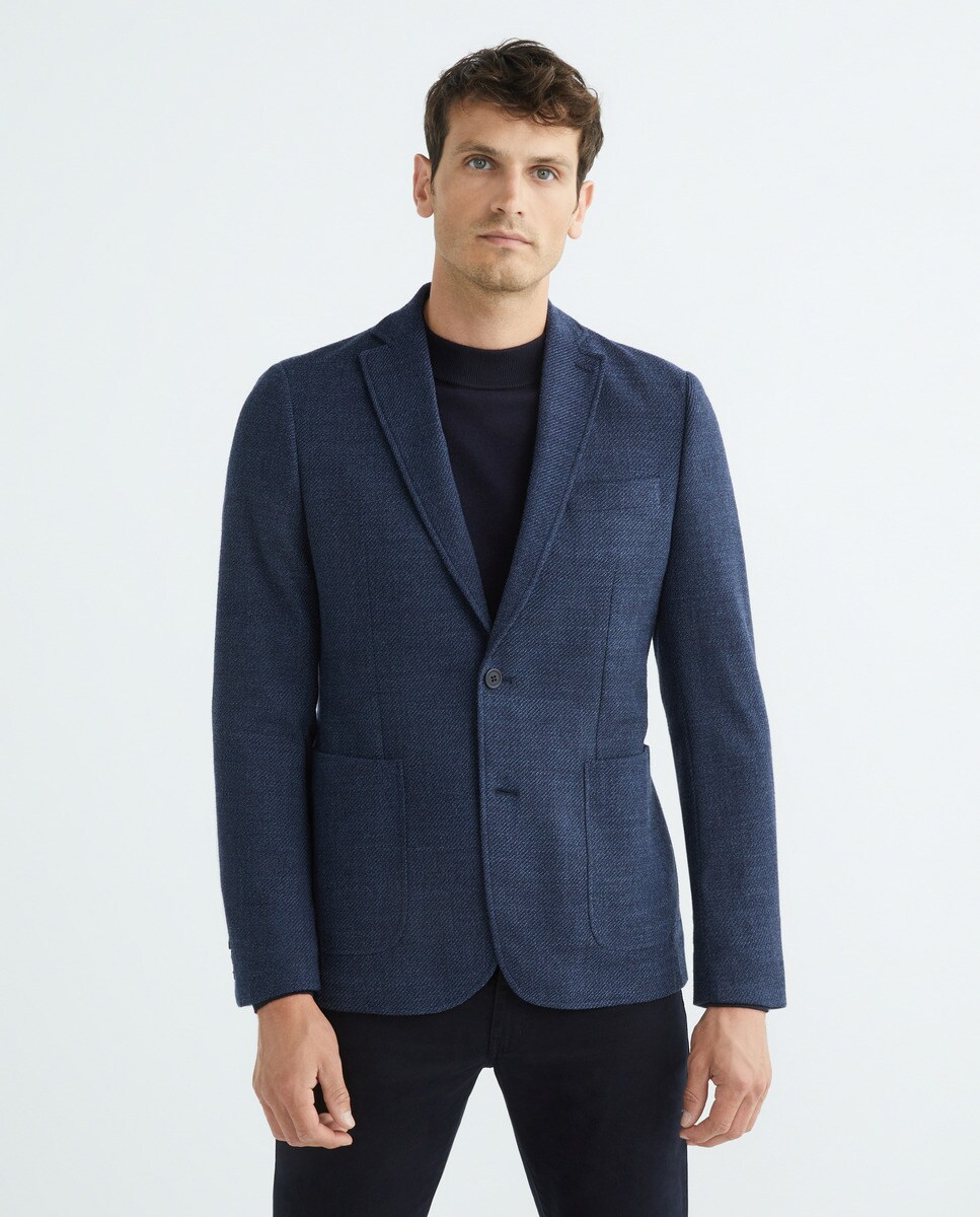 Blazer regular jersey diagonal