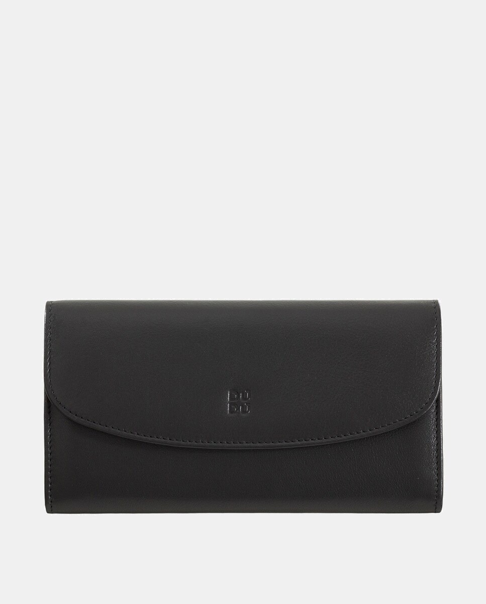 Grand portefeuille de veau nappa avec bouton