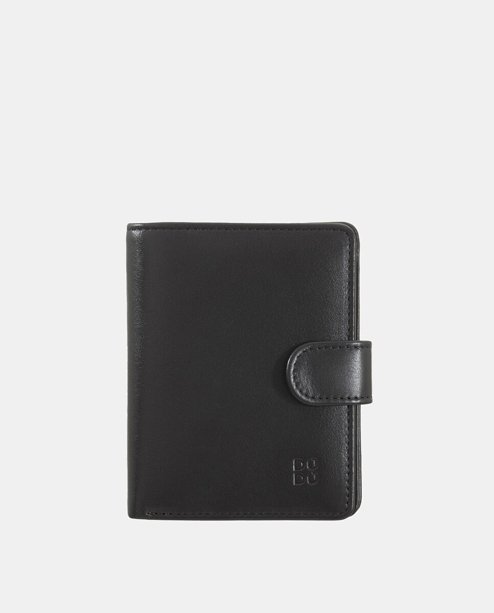 Petit portefeuille de veau nappa avec bouton