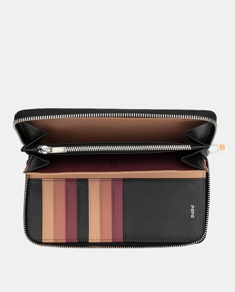 Carteira Média com Fecho de Correr - Lilás Preto-3