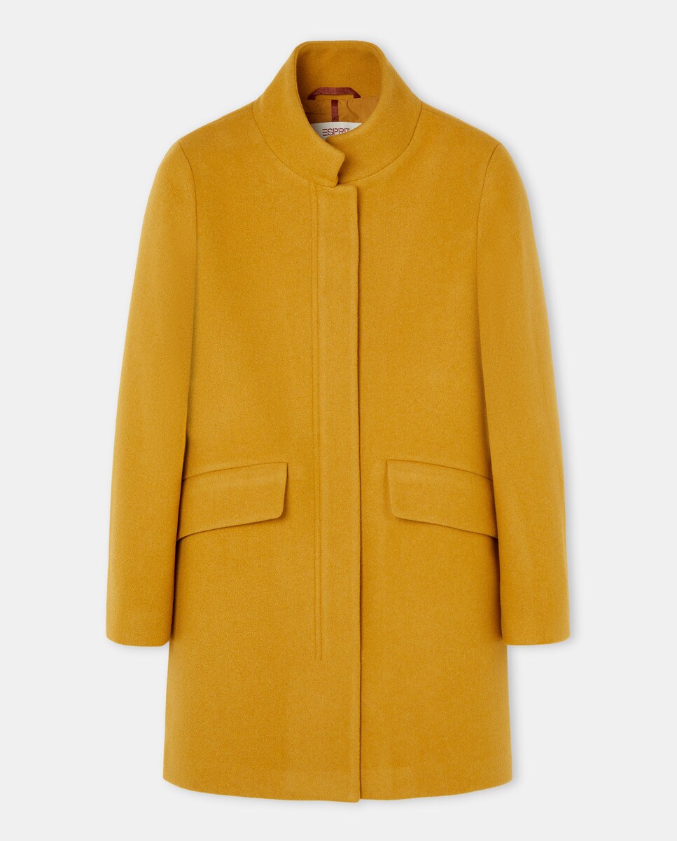 Abrigo de mujer con lana reciclada cuello subido · Esprit · El Corte Inglés