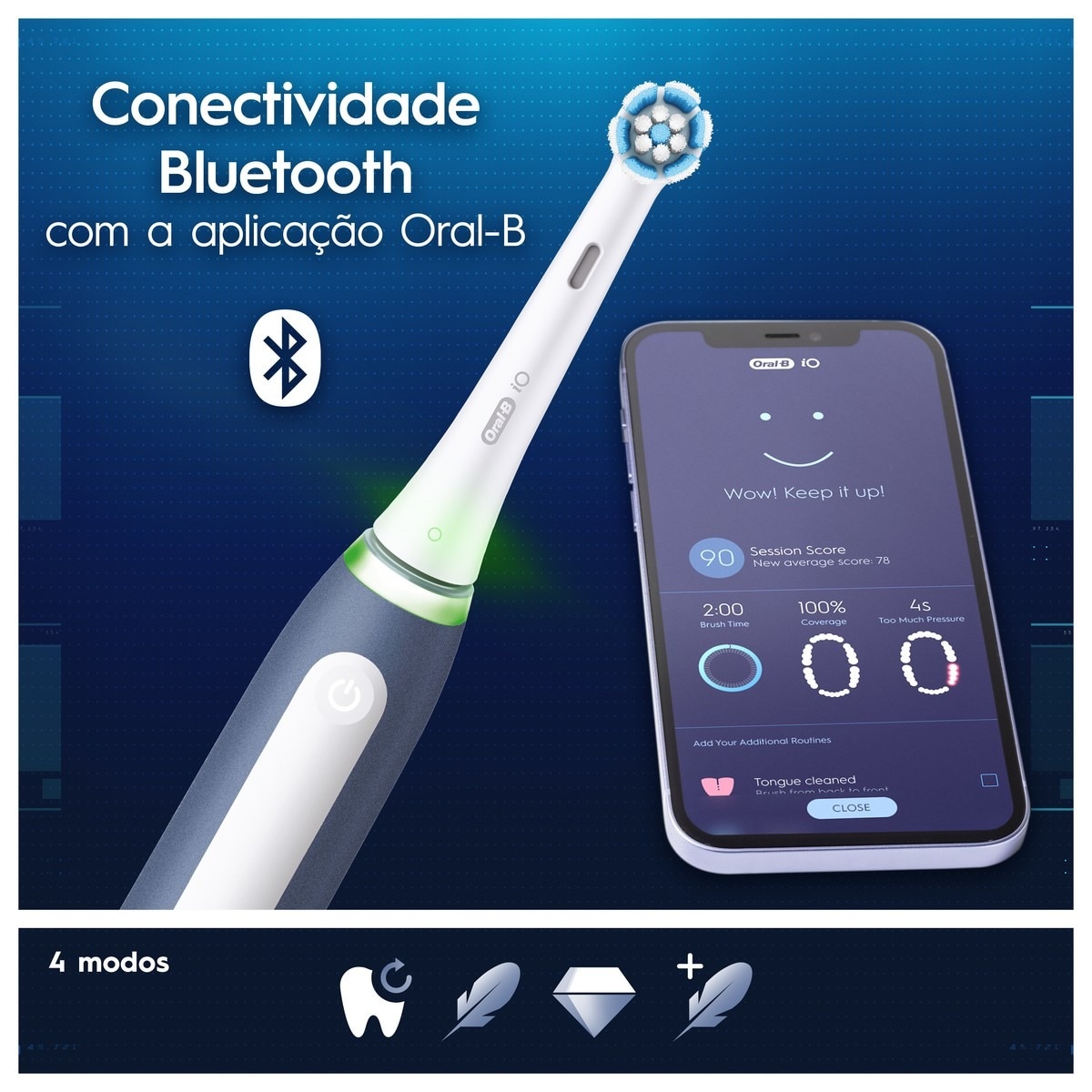 Escova de Dentes Elétrica Oral-B Braun IO My Way - 1 Unidade - Azul Azul-5