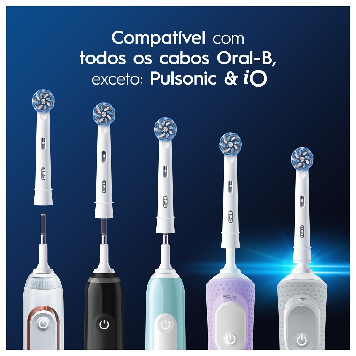Recargas Escova de Dentes Elétrica Oral-B Braun Pro Sensitive Clean - 3 Unidades - Branco Branco-6