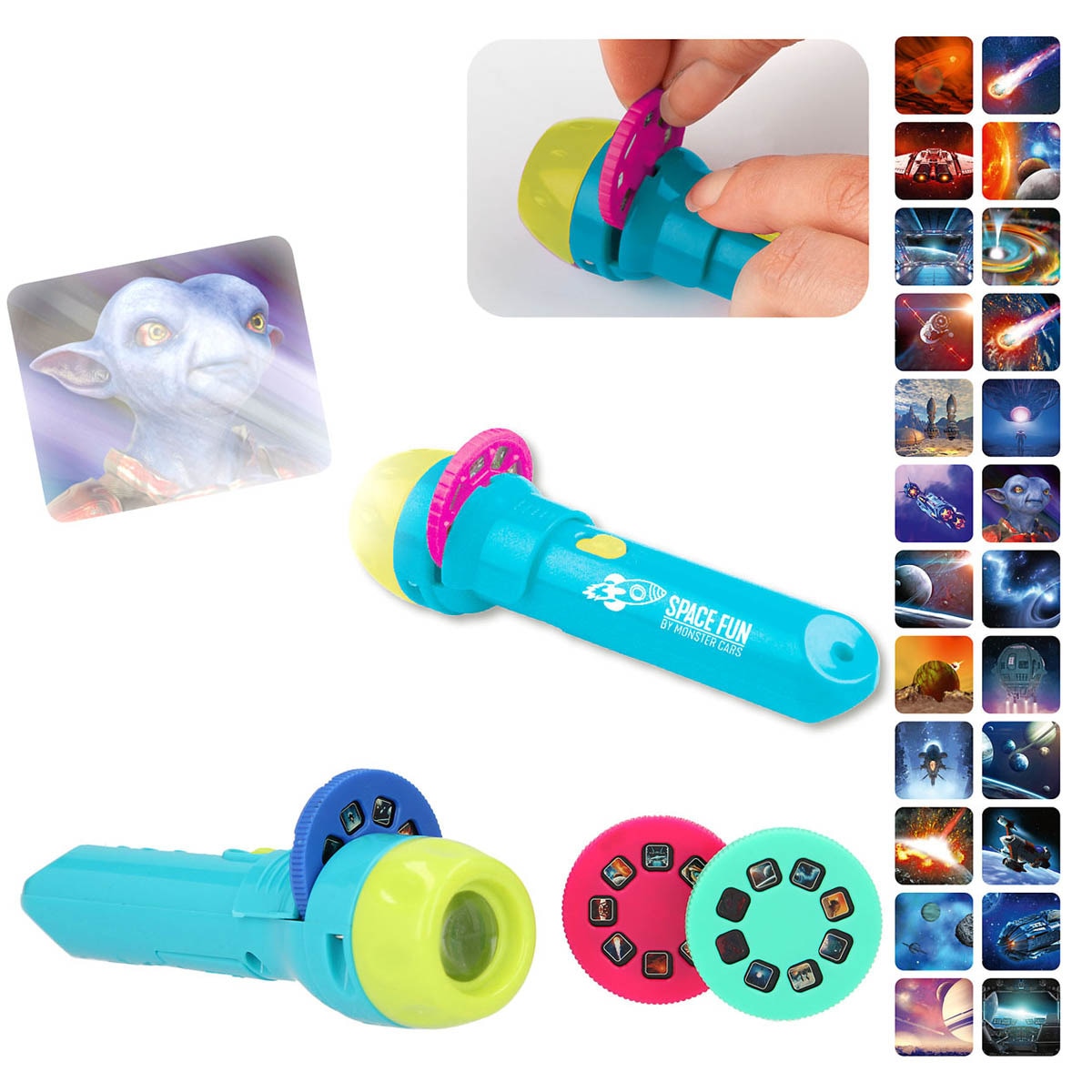 Lanterna com efeitos de imagem Monster Cars 3