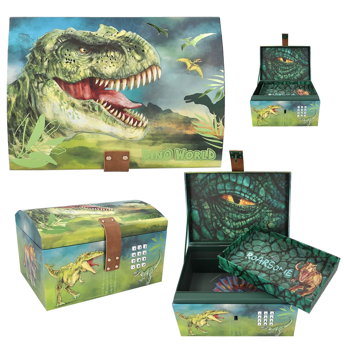 Cofre del tesoro con código Dino World 1