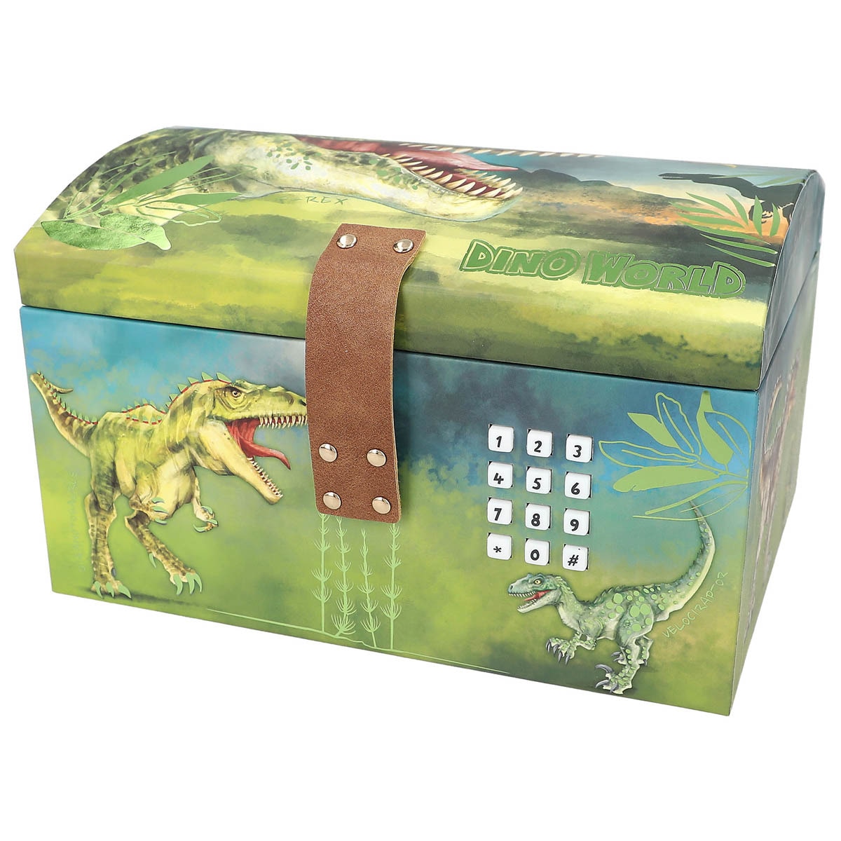 Cofre del tesoro con código Dino World 4