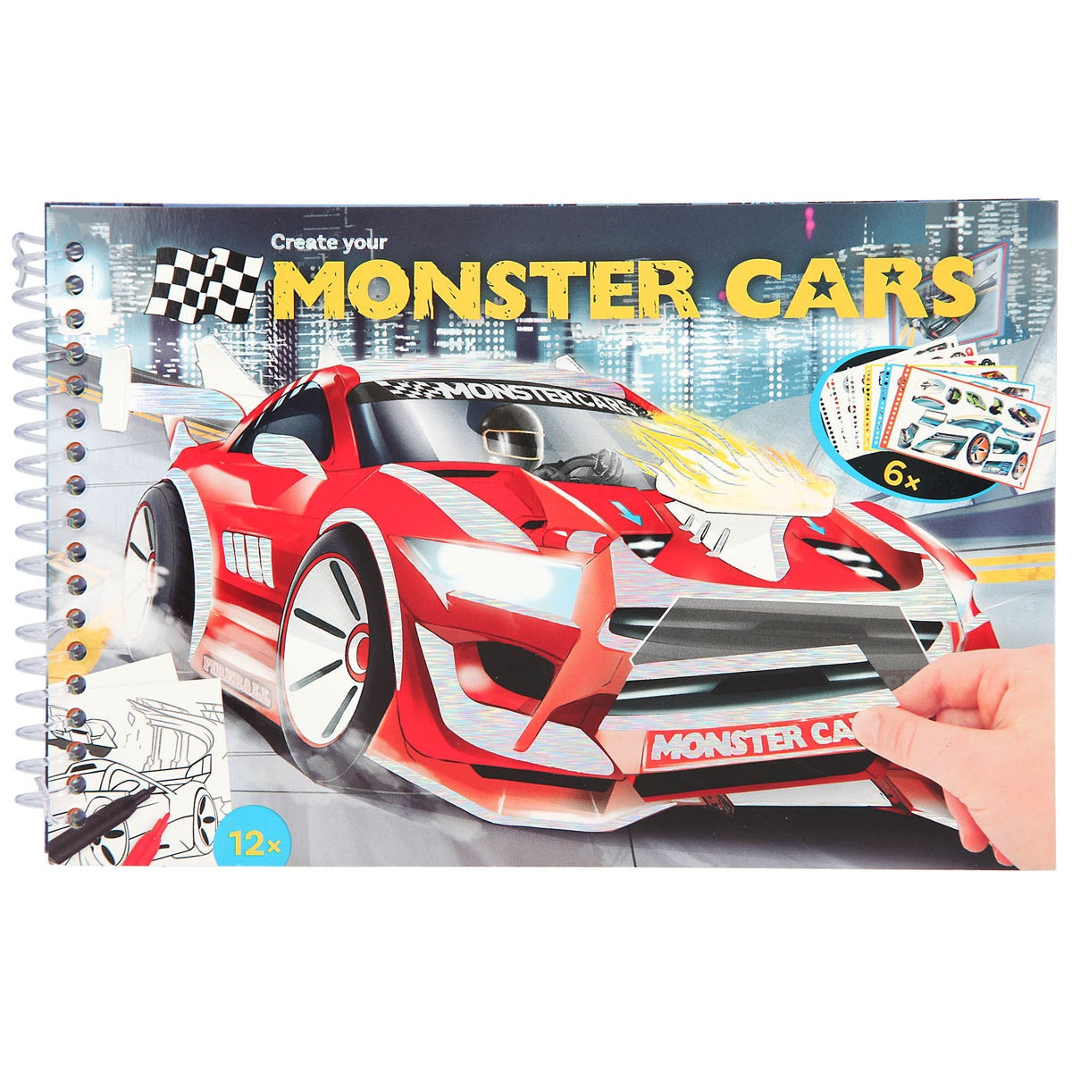 Cuaderno colorear Monster Cars 1