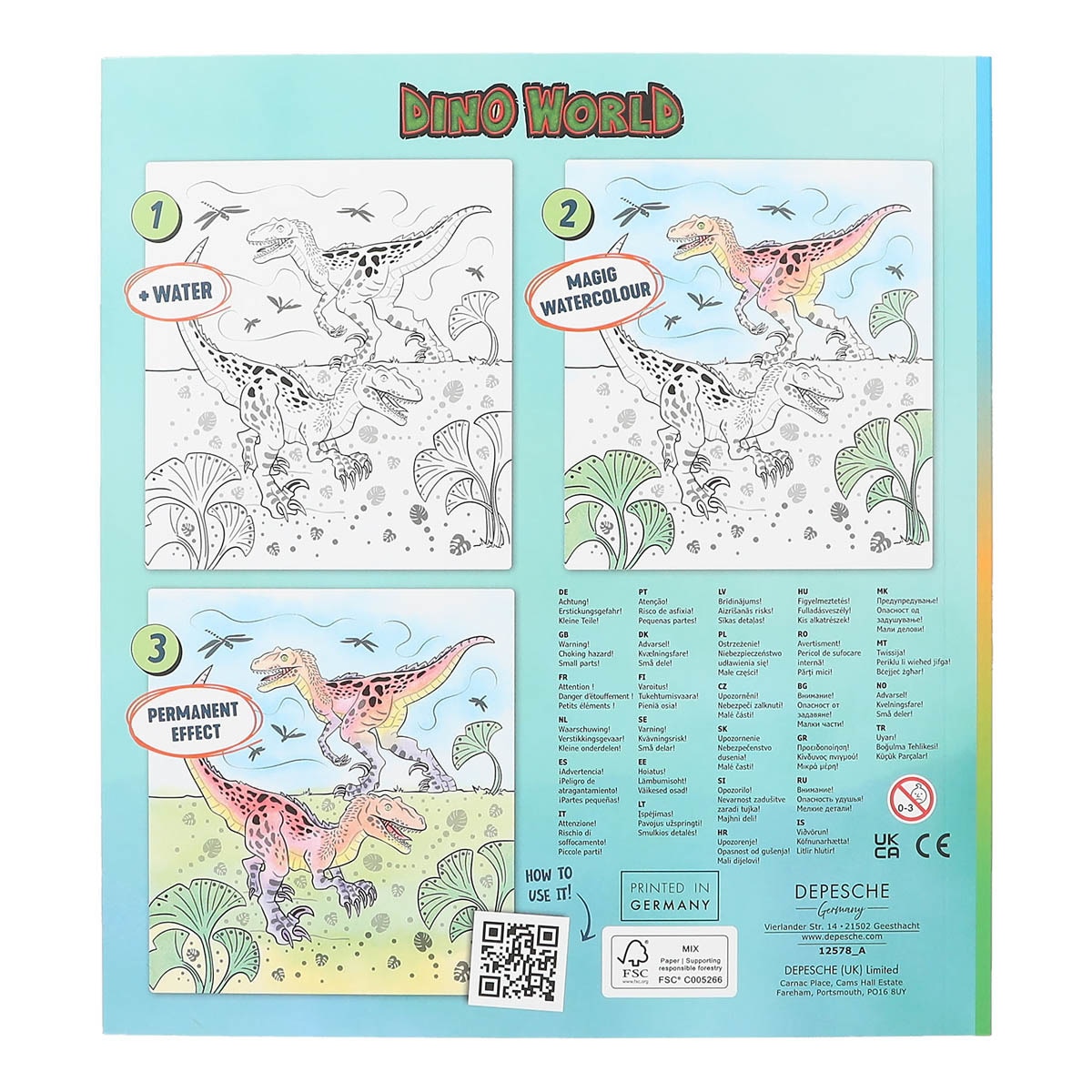 Libro de acuarelas Dino World 7