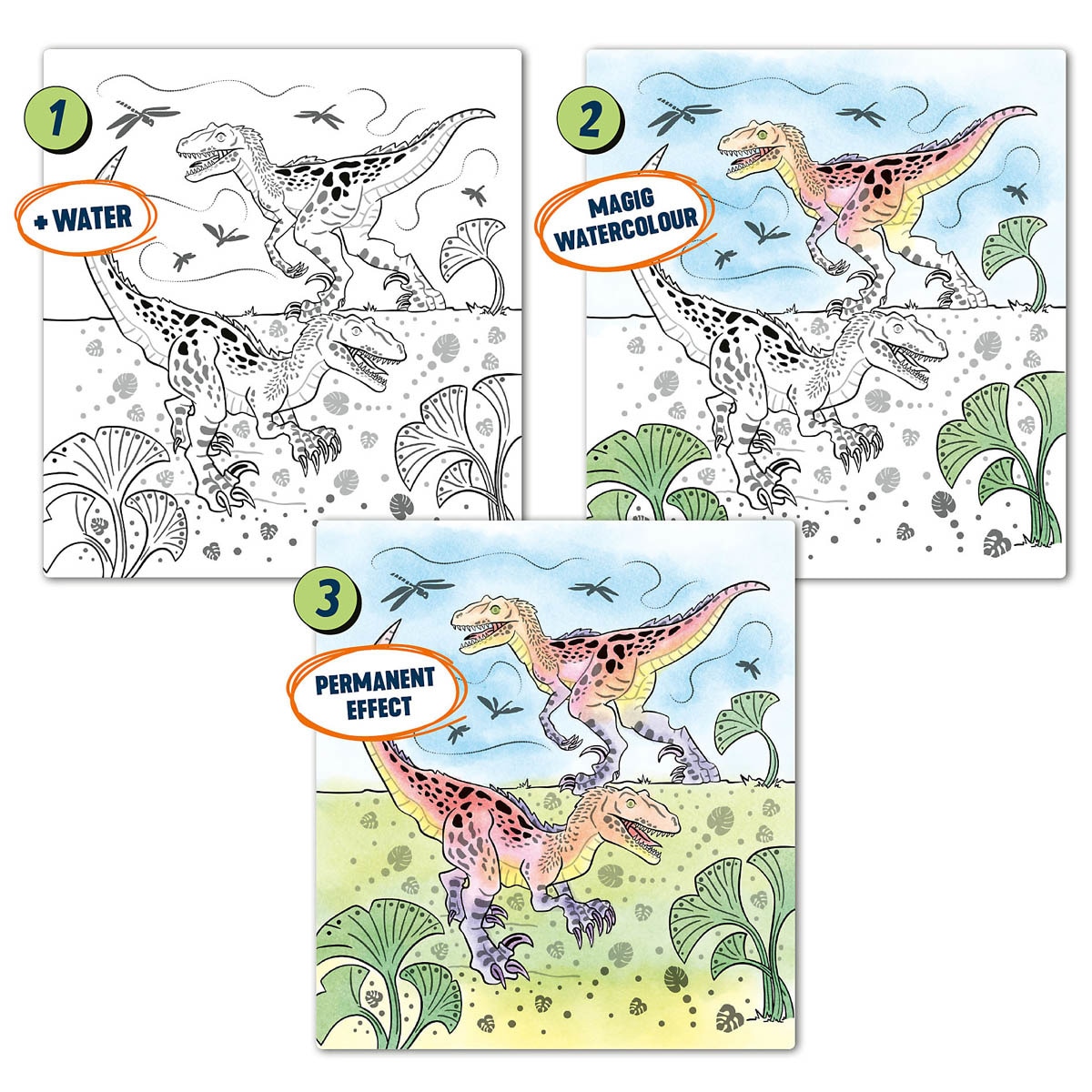 Libro de acuarelas Dino World 5