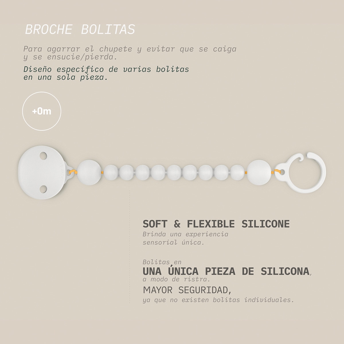 Pinza de chupete Suavinex bolitas silicona Colour Essence Azul porcelana-3