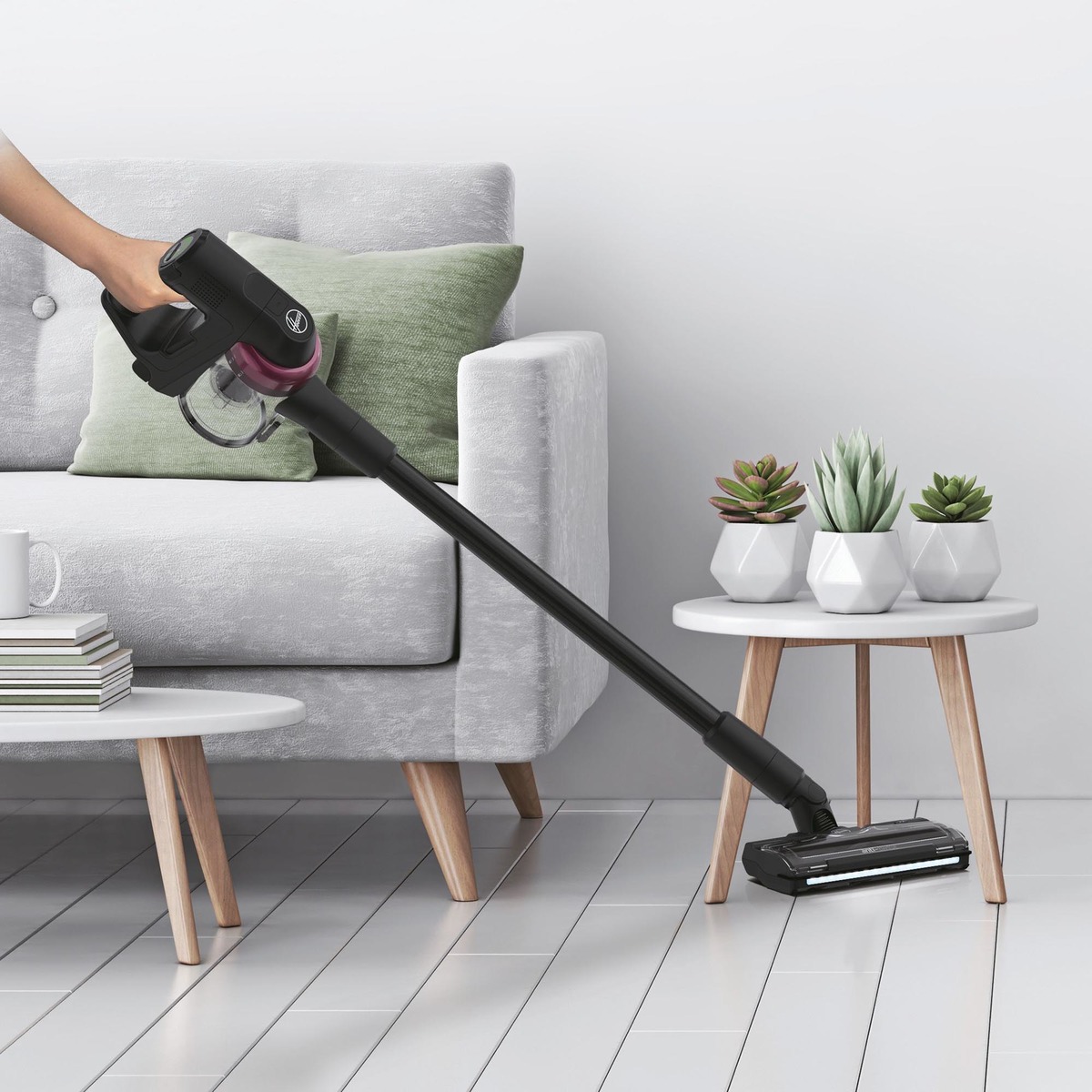 Aspirador de escoba recargable Hoover HF4 con giro de 360º, cepillo anti-enredos 14