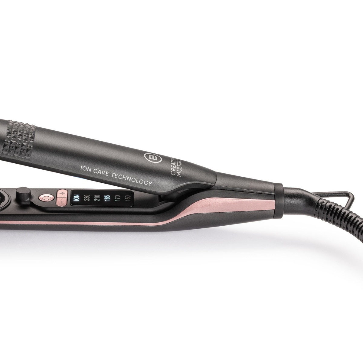 Plancha de pelo Bellissima Creativity multistyle con cerámica diamond y queratina. . Gris / Rosa-4