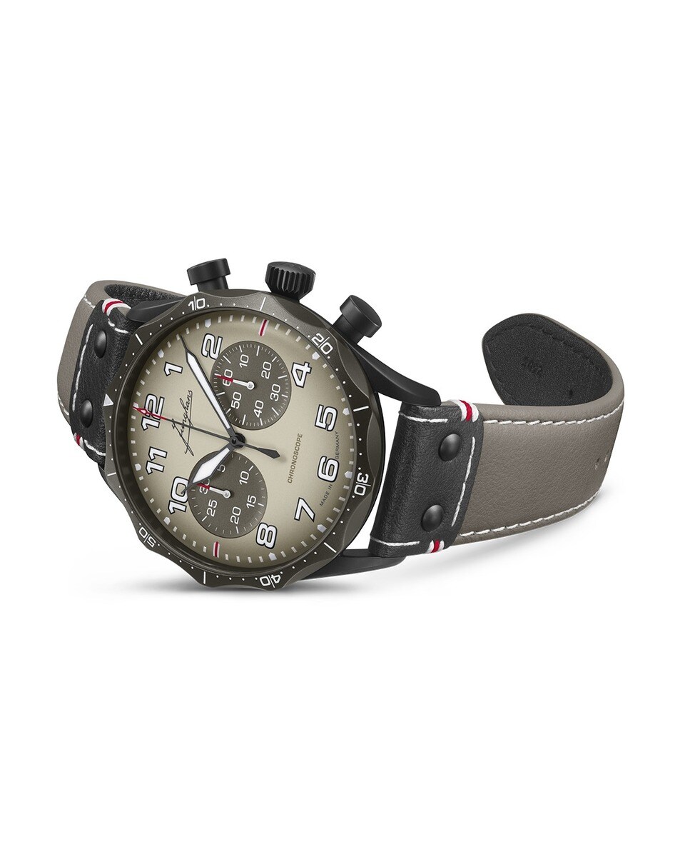 Relógio Meister Pilot Chronoscope Desert em Aço 3