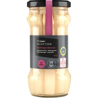 espárragos blancos IGP de Navarra muy gruesos 7-9 piezas frasco 325 g neto escurrido - El Corte Ingles Selection