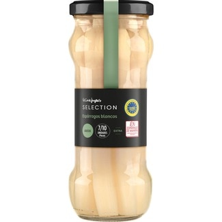 espárragos blancos extra IGP de Navarra gruesos 7-10 piezas frasco 205 g neto escurrido - El Corte Ingles Selection