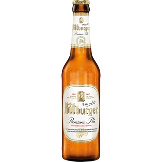 cerveza rubia alemana tipo Pilsner botella 33 cl - Bitburger