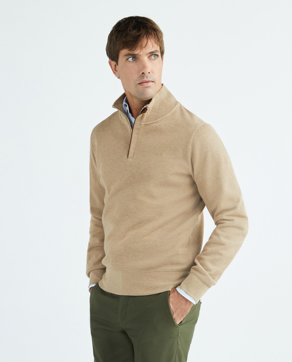 Pull à col zippé