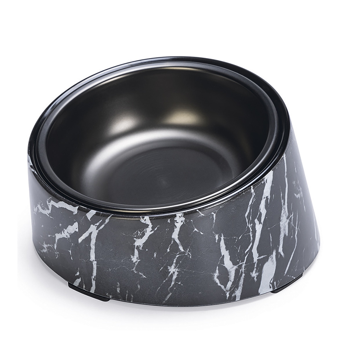 Comedero Fred & Rita para gatos mármol Negro-2