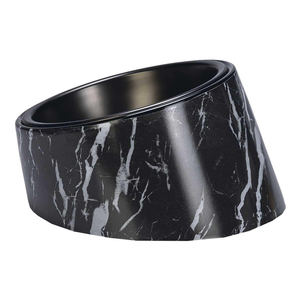 Comedero Fred & Rita para gatos mármol Negro-1